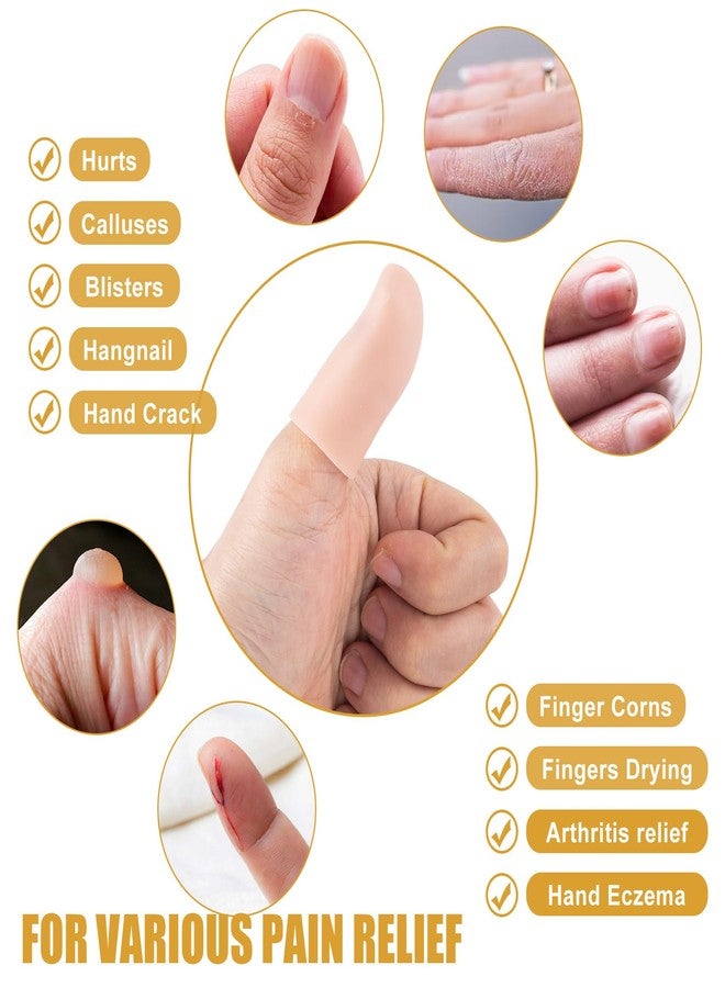 CustomyLife 10pcs Gel Finger Cots, Thumb Protector for Wounds, Finger Condom for Injury, Soft Flexible Finger Sleeve Support for Hands Cracking, Eczema Skin, Trigger Finger Arthritis Pain Relief - Image 5